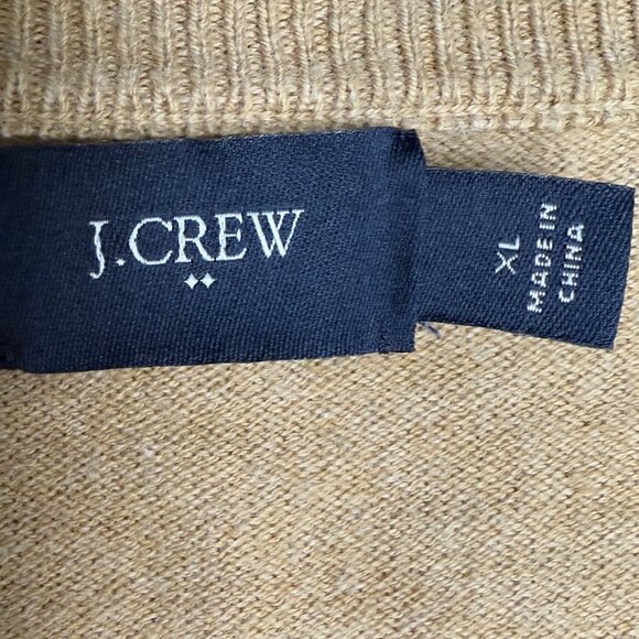 Men's J. CREW Harbor Cotton/Wool Blend V-Neck Sweater in Camel- Size XL‎ - Picture 5 of 8